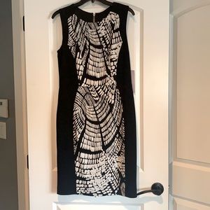 JS Collection MIDI Black and White Cocktail Dress
